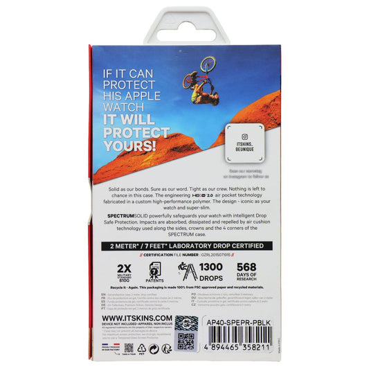 ITSKINS Spectrum Case (40mm) for Apple Watch Series 4 - Black & Clear (2 Pack) Smart Watch Accessories - Smart Watch Cases ITSKINS - Simple Cell Bulk Wholesale Pricing - USA Seller