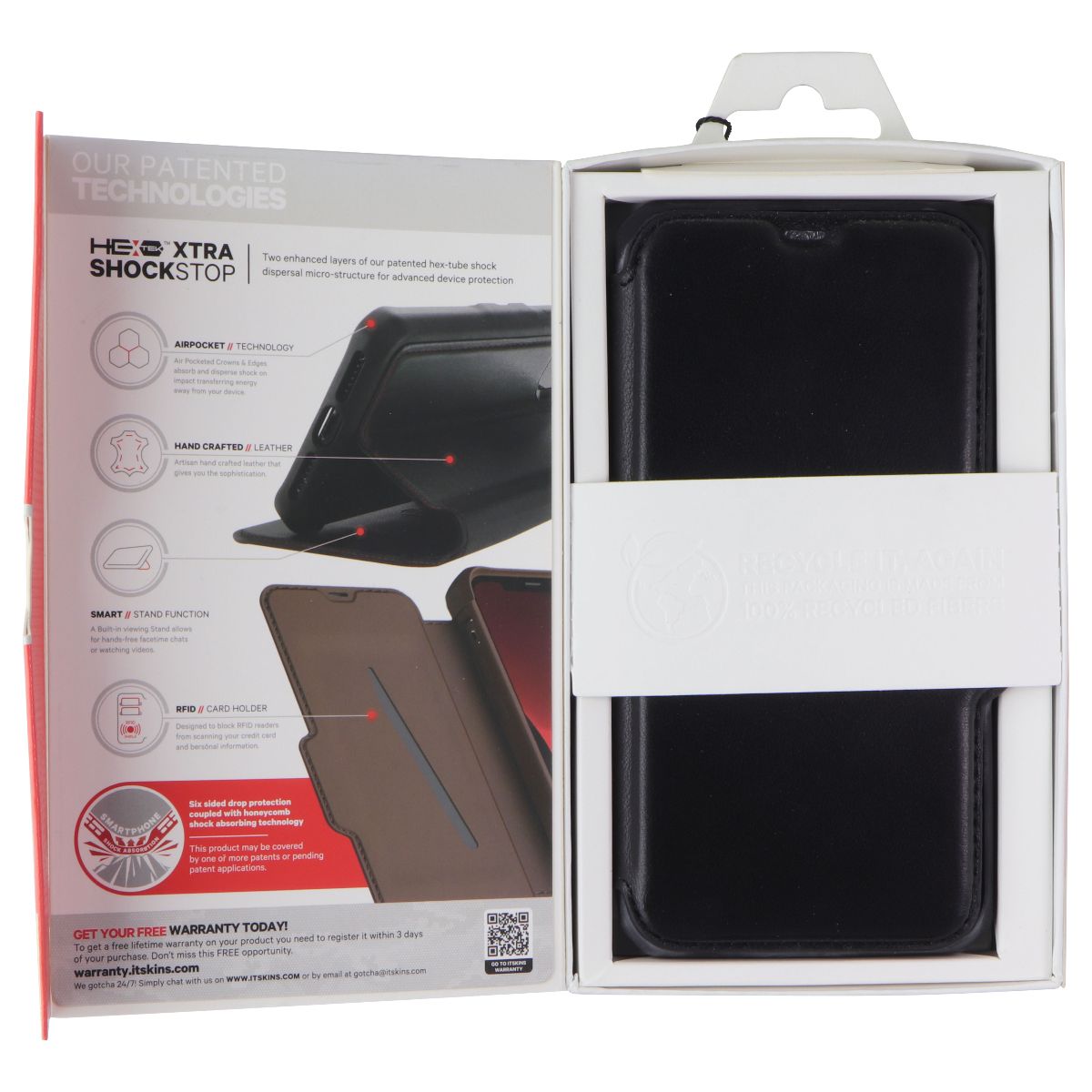 ITSKINS Hybrid // Folio Leather Wallet Case for Apple iPhone 12 Pro Max - Black Cell Phone - Cases, Covers & Skins ITSKINS - Simple Cell Bulk Wholesale Pricing - USA Seller