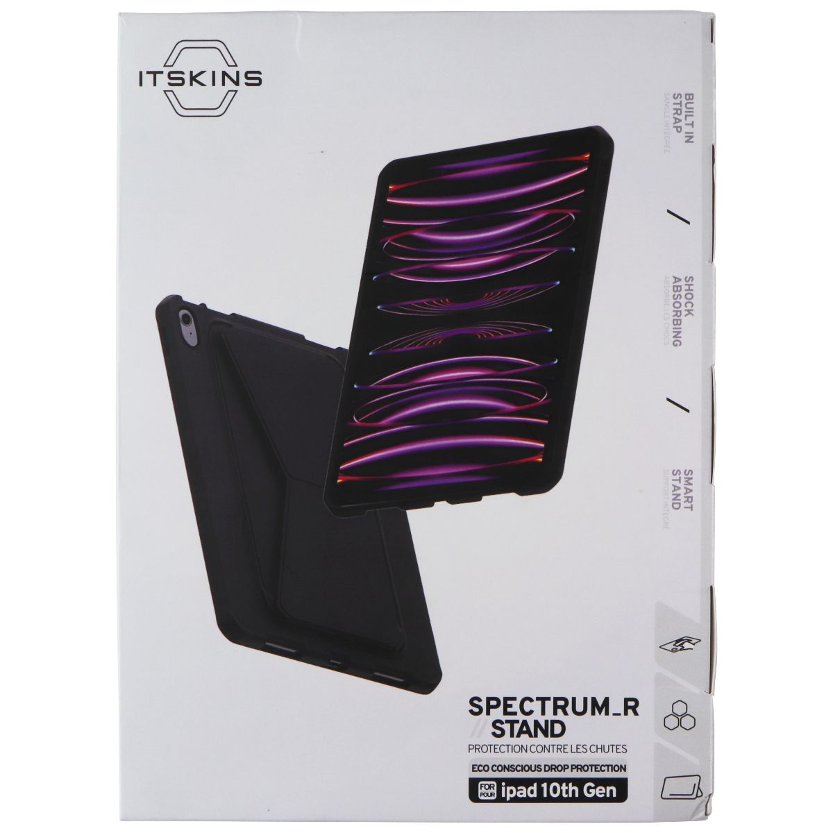 Itskins Spectrum_R Stand for Apple iPad 10th Gen - Black iPad/Tablet Accessories - Cases, Covers, Keyboard Folios ITSKINS - Simple Cell Bulk Wholesale Pricing - USA Seller