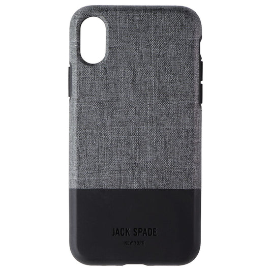 Jack Spade Color-Block Series Hybrid Case for iPhone X - Gray Fabric/Black Cell Phone - Cases, Covers & Skins Jack Spade    - Simple Cell Bulk Wholesale Pricing - USA Seller