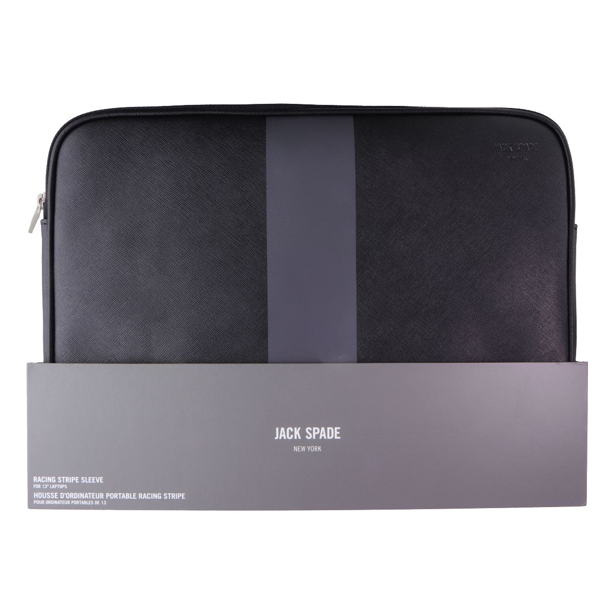 Jack Spade New York Racing Stripe Sleeve for 13-in Laptops - Black/Gray Computer Accessories - Laptop Cases & Bags Jack Spade - Simple Cell Bulk Wholesale Pricing - USA Seller