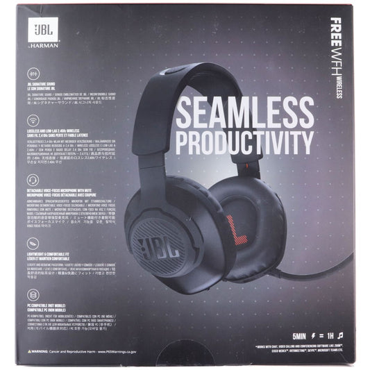 JBL Free WFH Wireless - Wireless Over-Ear Headset with Detachable Mic - Black