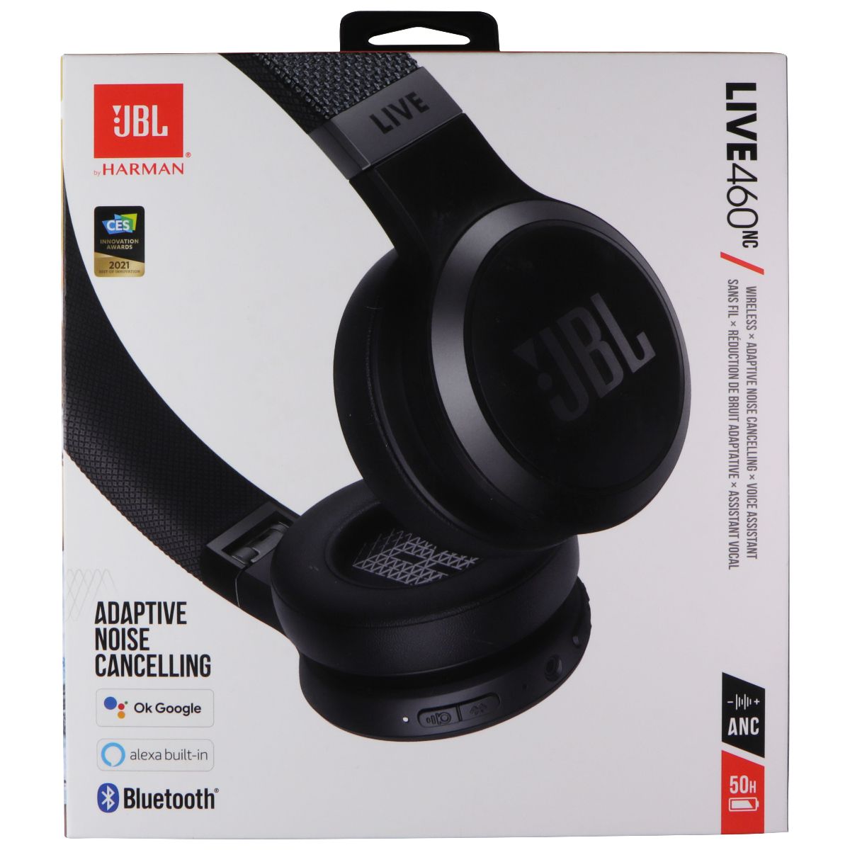 JBL Live 460NC - Wireless On-Ear Noise Cancelling Headphones - Black Portable Audio - Headphones JBL - Simple Cell Bulk Wholesale Pricing - USA Seller