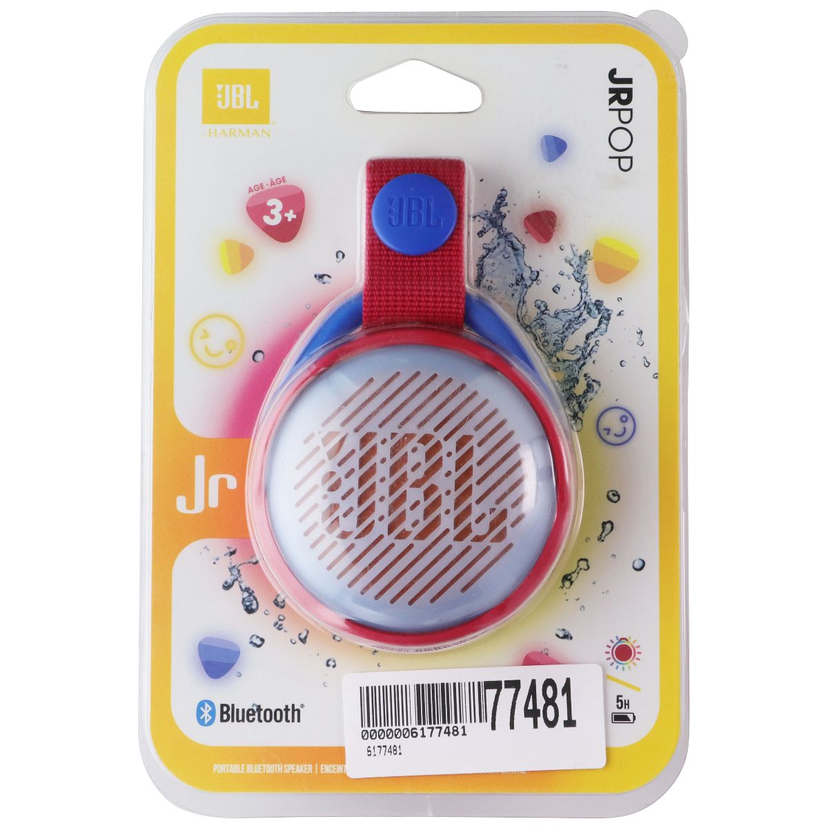 JBL JR Pop Waterproof Portable Bluetooth Speaker Designed for Kids - Red