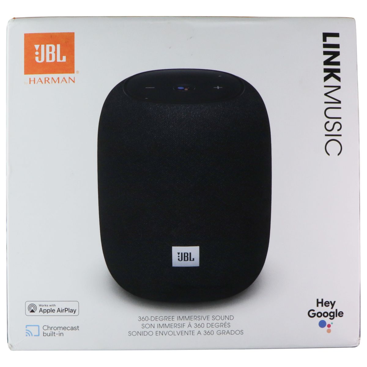 JBL Link Music Smart Portable Wi-Fi and Bluetooth Speaker - Black Cell Phone - Audio Docks & Speakers JBL - Simple Cell Bulk Wholesale Pricing - USA Seller
