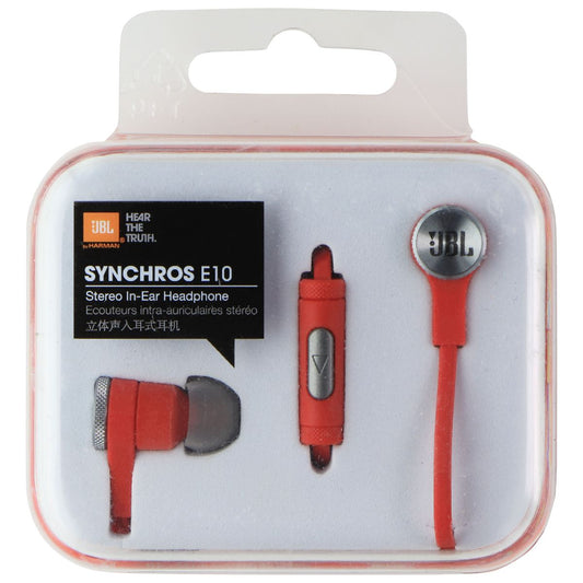 JBL Synchros E10 In-Ear Wired Headphones with In-Line Microphone - Red Orange Portable Audio - Headphones JBL - Simple Cell Bulk Wholesale Pricing - USA Seller
