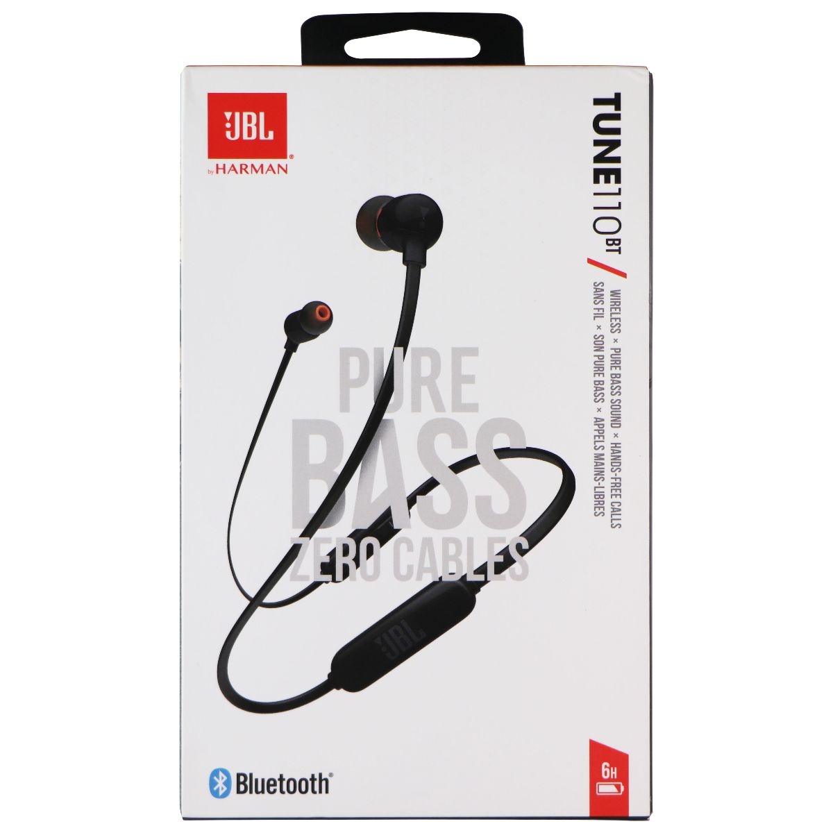 JBL TUNE 110BT - In-Ear Wireless Bluetooth Headphones - Black (JBLT110BTBLKAM)