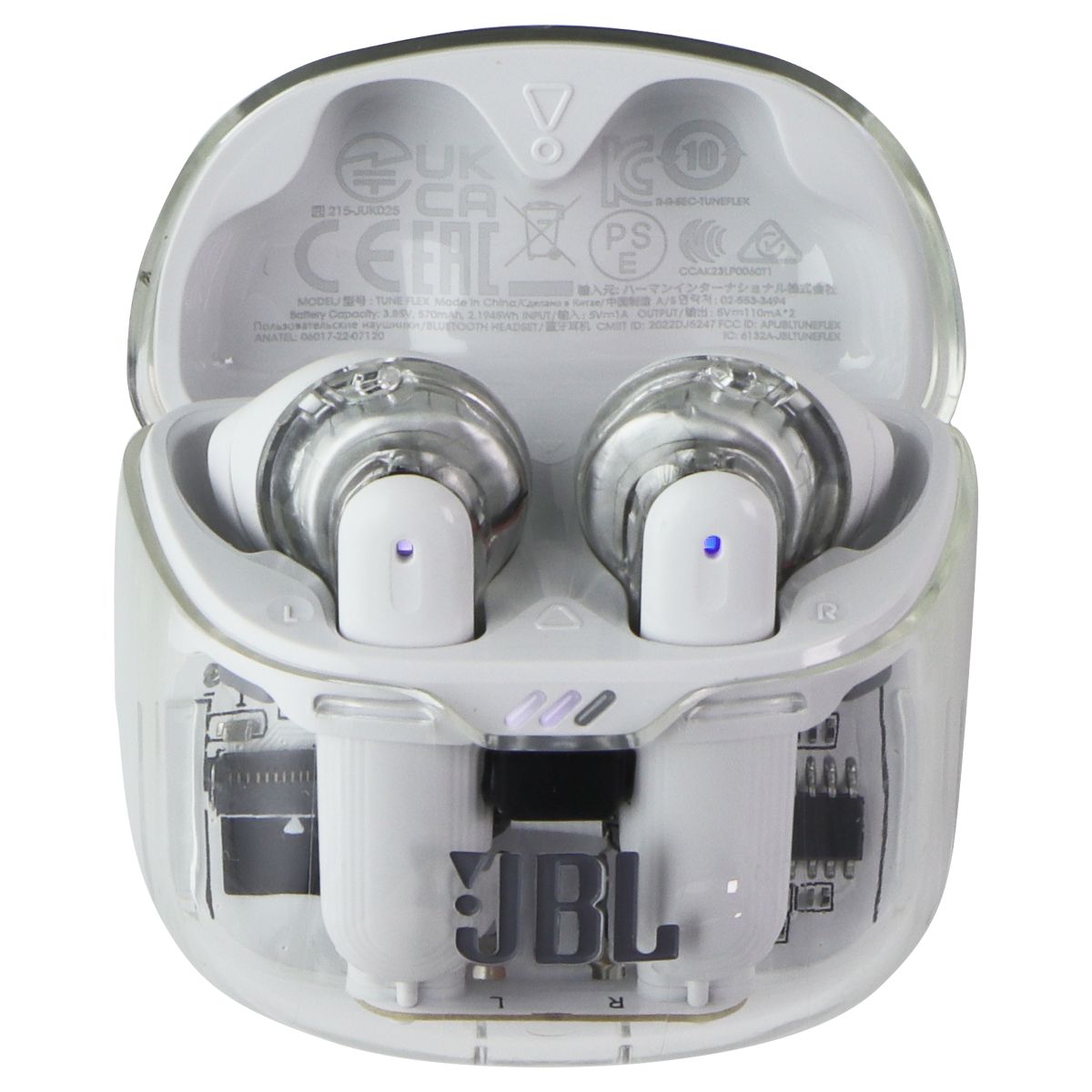 JBL Tune Flex Noise Cancelling Wireless Earbuds - Ghost Edition White (Clear) Portable Audio - Headphones JBL - Simple Cell Bulk Wholesale Pricing - USA Seller