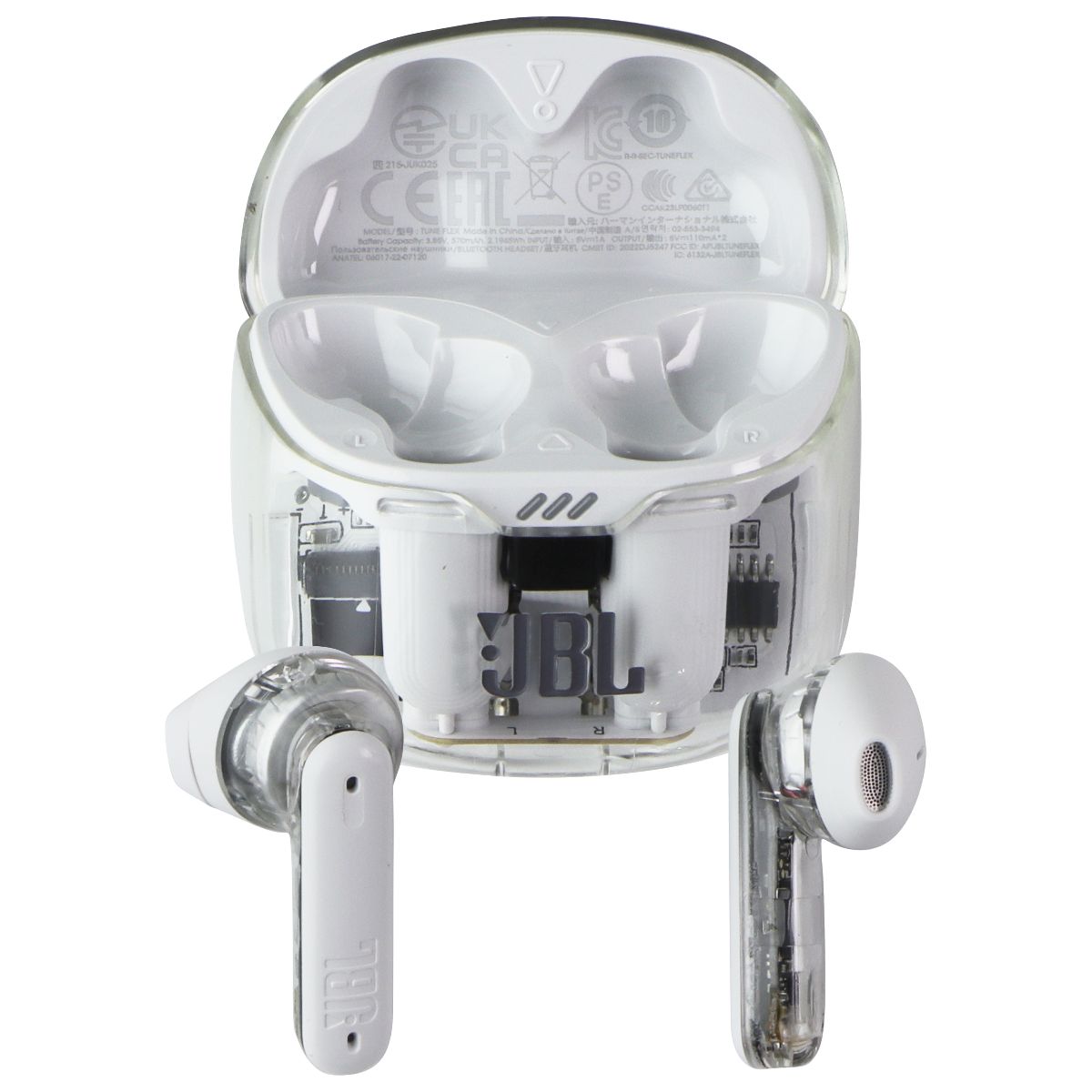 JBL Tune Flex Noise Cancelling Wireless Earbuds - Ghost Edition White (Clear) Portable Audio - Headphones JBL - Simple Cell Bulk Wholesale Pricing - USA Seller