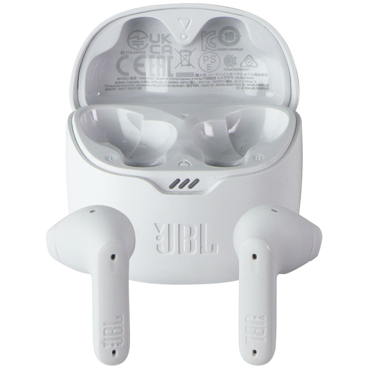 JBL Tune Flex True Wireless Noise Cancelling Earbuds and Charge Case - White Portable Audio - Headphones JBL - Simple Cell Bulk Wholesale Pricing - USA Seller