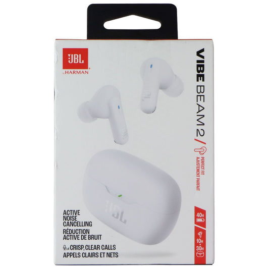 JBL Vibe Beam2 Active Noise Cancelling Headphones and Case - White