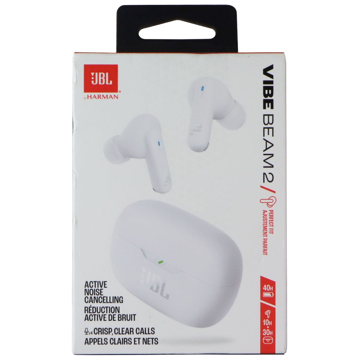 JBL Vibe Beam2 Active Noise Cancelling Headphones and Case - White Portable Audio - Headphones JBL - Simple Cell Bulk Wholesale Pricing - USA Seller