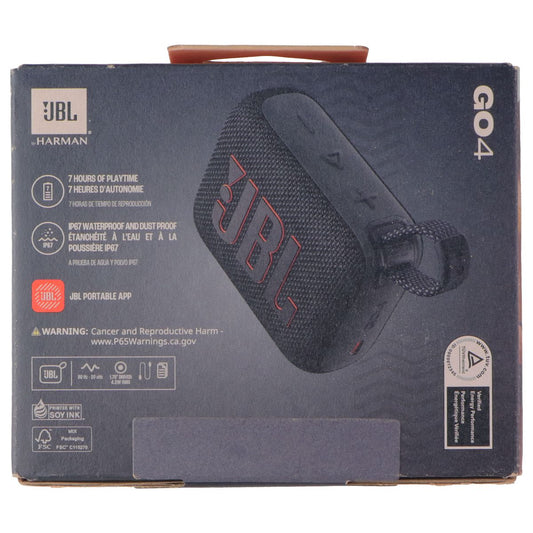 JBL Go 4 Ultra-Portable Waterproof and Dustproof Bluetooth Speaker - Black Cell Phone - Audio Docks & Speakers JBL - Simple Cell Bulk Wholesale Pricing - USA Seller