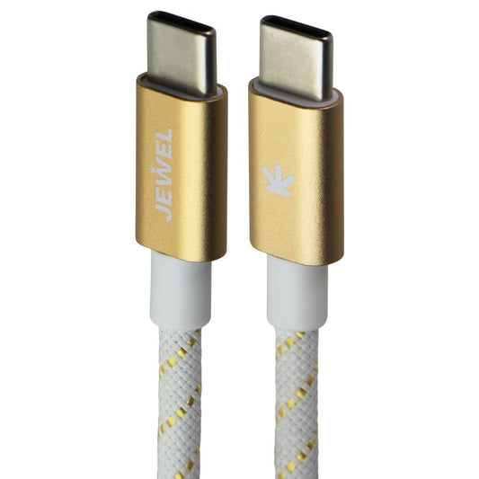 JEWEL (10Ft) USB-C to USB-C Charging Cable - White / Gold Cell Phone - Cables & Adapters JEWEL - Simple Cell Bulk Wholesale Pricing - USA Seller