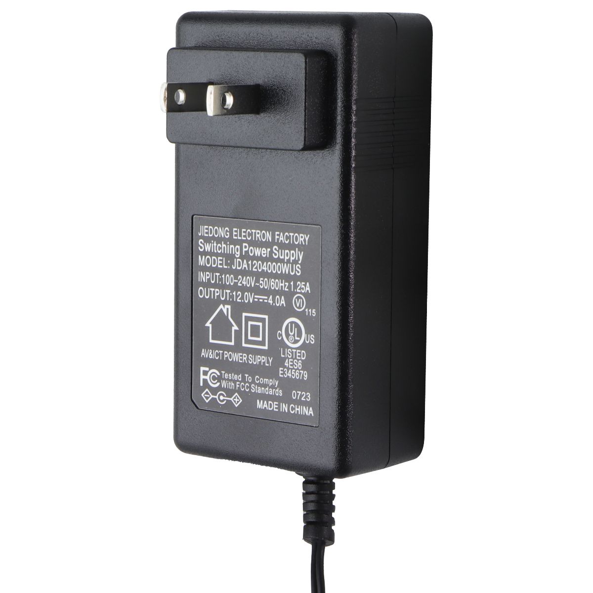 Jiedong Electron Factory AC Adapter (12V/4A) (JDA1204000WUS) - Black Multipurpose Batteries & Power - Multipurpose AC to DC Adapters Jiedong Electron Factory - Simple Cell Bulk Wholesale Pricing - USA Seller