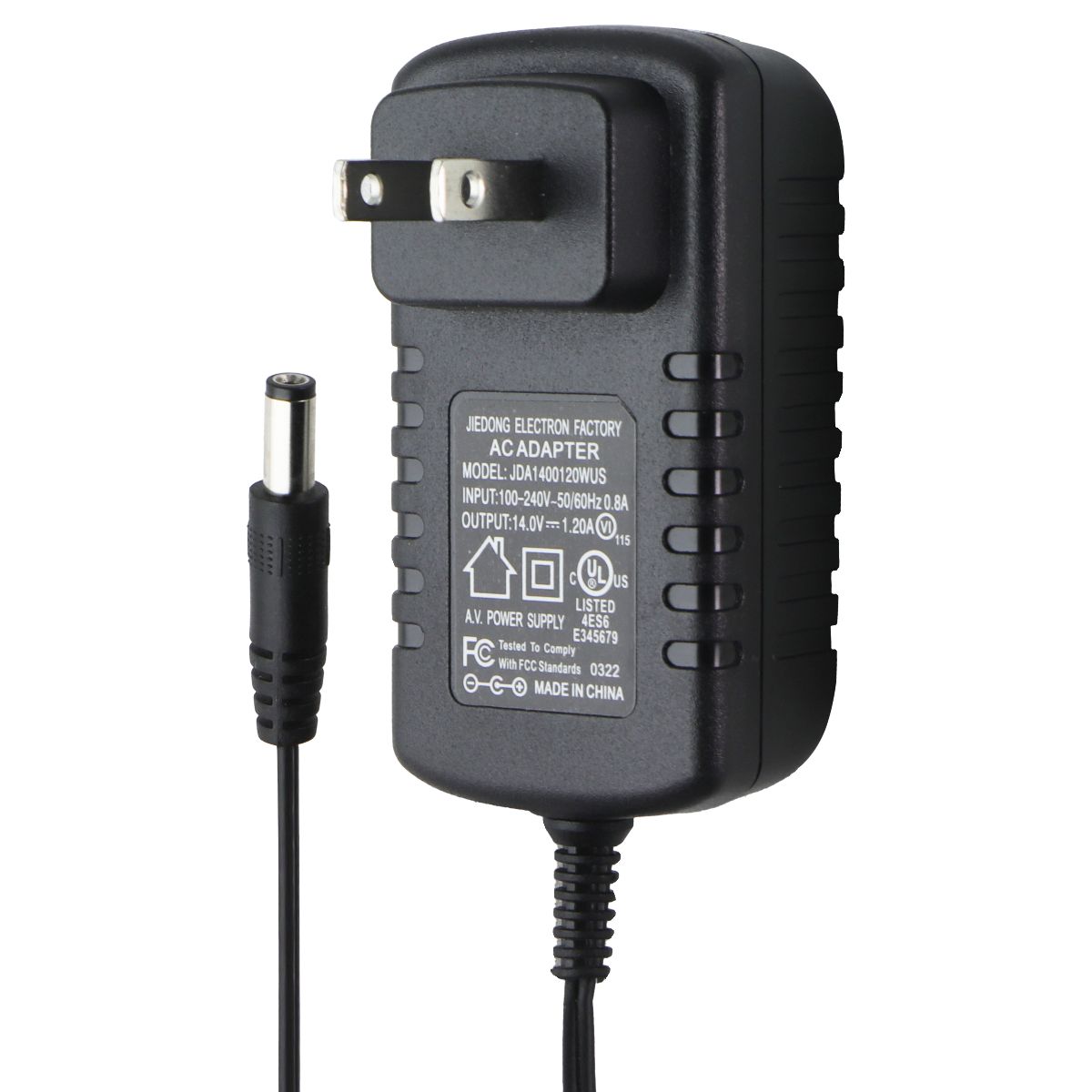 Jiedong Electron Factory AC Adapter (14V/1.2A) (JDA1400120WUS) - Black Multipurpose Batteries & Power - Multipurpose AC to DC Adapters Jiedong Electron Factory - Simple Cell Bulk Wholesale Pricing - USA Seller