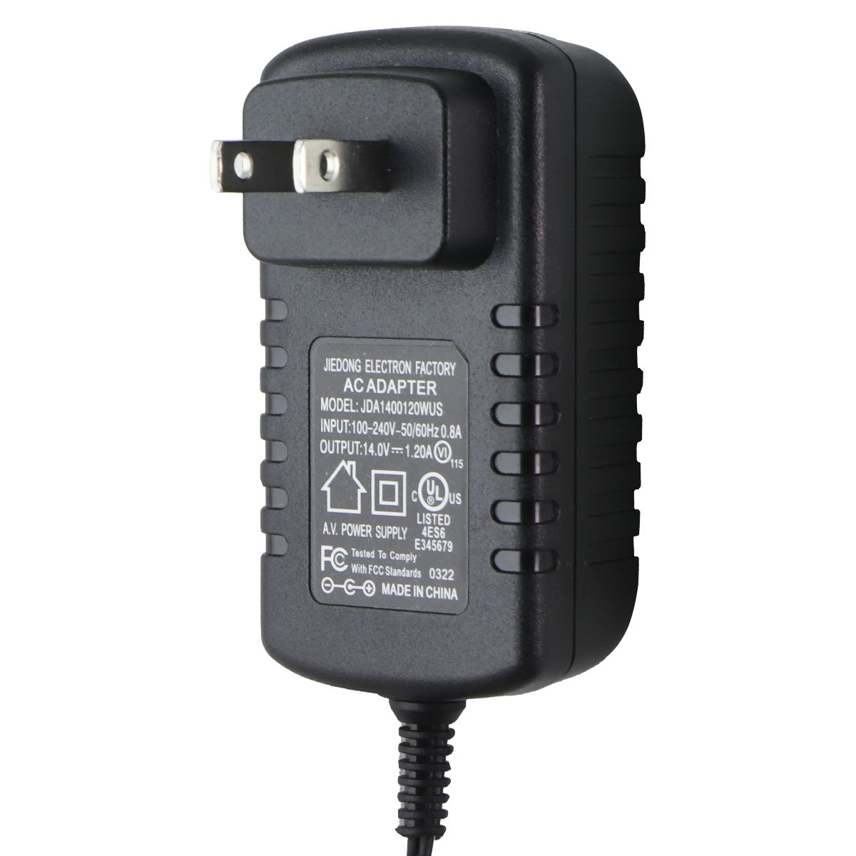 Jiedong Electron Factory AC Adapter (14V/1.2A) (JDA1400120WUS) - Black Multipurpose Batteries & Power - Multipurpose AC to DC Adapters Jiedong Electron Factory - Simple Cell Bulk Wholesale Pricing - USA Seller