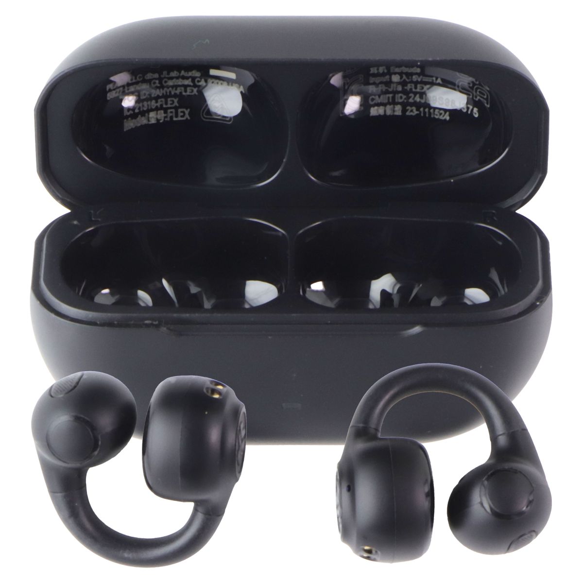 JLab - Flex Series Open-Clip True Wireless Earbuds - Black Portable Audio - Headphones JLAB - Simple Cell Bulk Wholesale Pricing - USA Seller