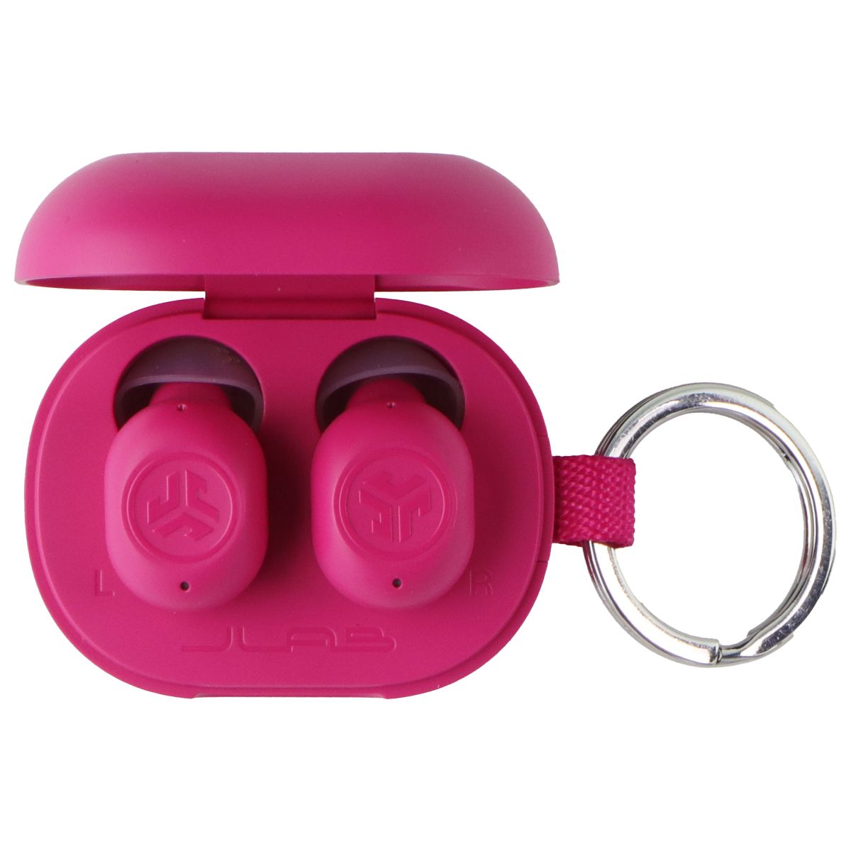 JLab JBuds Mini True Wireless Bluetooth Earbuds + Charging Case - Hot Pink Portable Audio - Headphones JLAB - Simple Cell Bulk Wholesale Pricing - USA Seller