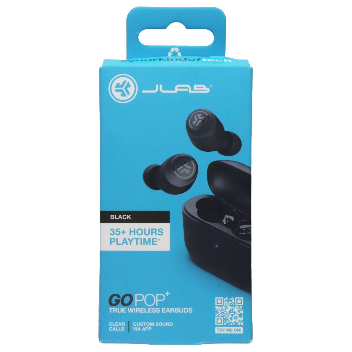 JLab Go Pop+ True Wireless Earbuds with USB-C Charging Case - Black Portable Audio - Headphones JLAB - Simple Cell Bulk Wholesale Pricing - USA Seller