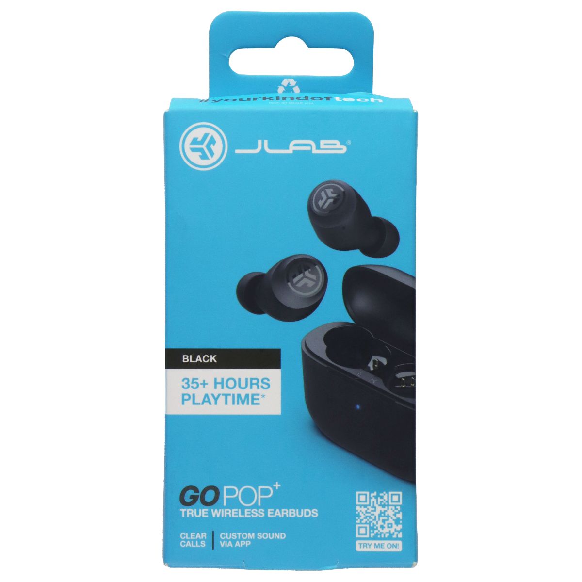 JLab Go Pop+ True Wireless Earbuds with 35+ Hours Playtime - Black Portable Audio - Headphones JLAB - Simple Cell Bulk Wholesale Pricing - USA Seller