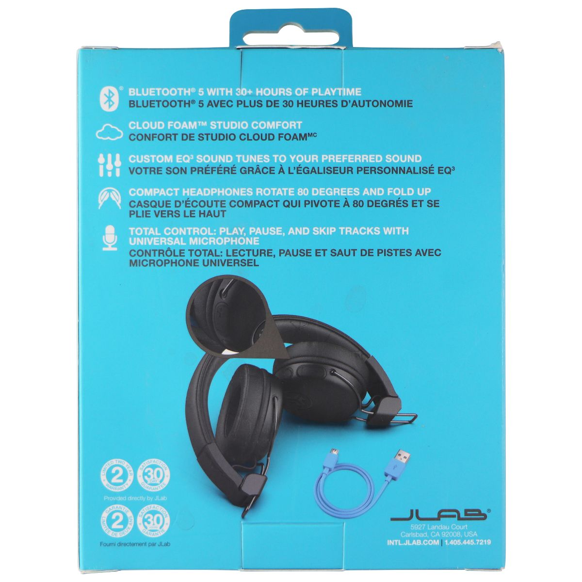 JLab Studio Wireless On-Ear Headphones - Black (IFCHBASTUDIORBLK) Portable Audio - Headphones JLAB - Simple Cell Bulk Wholesale Pricing - USA Seller