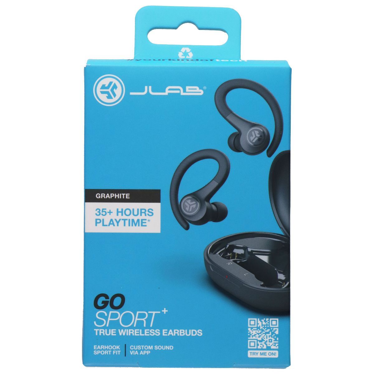JLab Go Sport+ True Wireless Earbuds with 35+ Hours Playtime - Graphite Portable Audio - Headphones JLAB - Simple Cell Bulk Wholesale Pricing - USA Seller