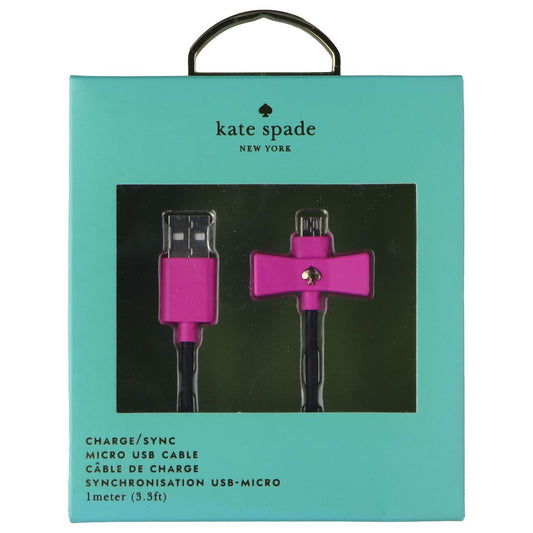 Kate Spade New York (3.3-Ft) Charge/Sync Micro-USB Cable - Black/Pink/Gold Cell Phone - Cables & Adapters Kate Spade New York - Simple Cell Bulk Wholesale Pricing - USA Seller