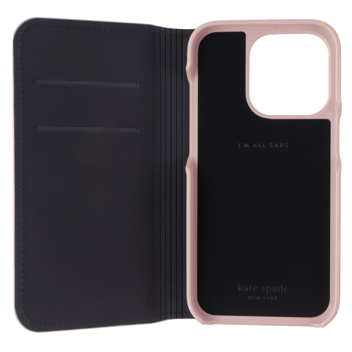 Kate Spade Wrap Folio Case for Apple iPhone 14 Pro - Black/Pale Vellum Bumper Cell Phone - Cases, Covers & Skins Kate Spade - Simple Cell Bulk Wholesale Pricing - USA Seller