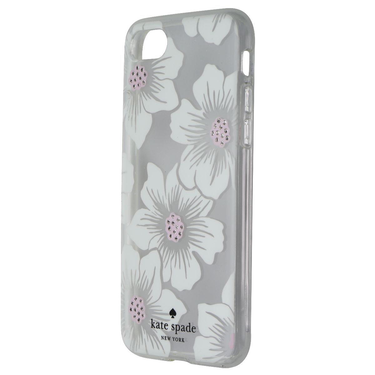 Kate Spade Hybrid Hardshell Case for iPhone 8/7 - Hollyhock White Flowers/Clear Cell Phone - Cases, Covers & Skins Kate Spade - Simple Cell Bulk Wholesale Pricing - USA Seller