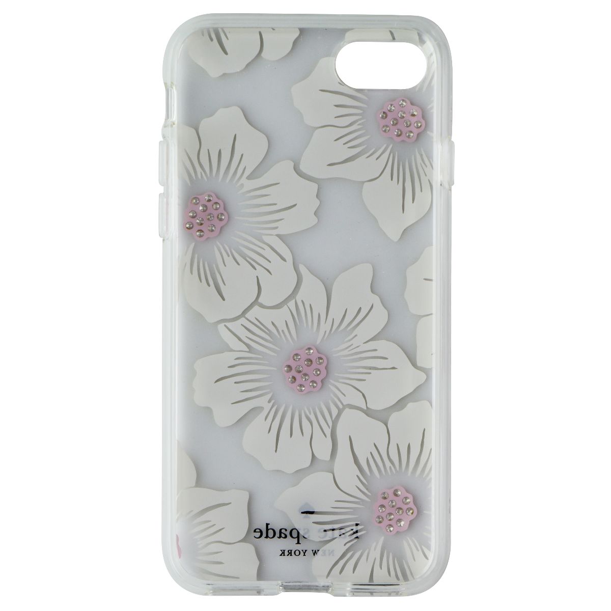 Kate Spade Hybrid Hardshell Case for iPhone 8/7 - Hollyhock White Flowers/Clear Cell Phone - Cases, Covers & Skins Kate Spade    - Simple Cell Bulk Wholesale Pricing - USA Seller