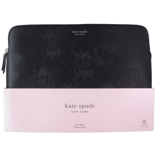Kate Spade New York Slim Sleeve Case for Laptops Up to 13-inch - Black Hollyhock Computer Accessories - Laptop Cases & Bags Kate Spade New York - Simple Cell Bulk Wholesale Pricing - USA Seller