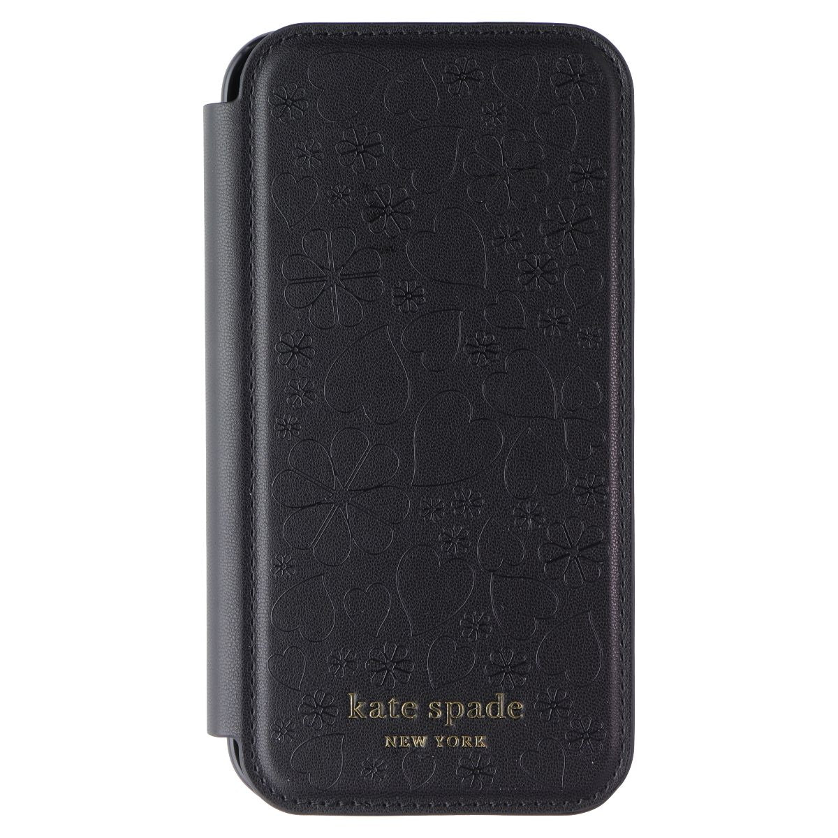 Kate Spade Wrap Folio Case for Apple iPhone 12 / 12 Pro - Black Hearts & Clovers Cell Phone - Cases, Covers & Skins Kate Spade - Simple Cell Bulk Wholesale Pricing - USA Seller