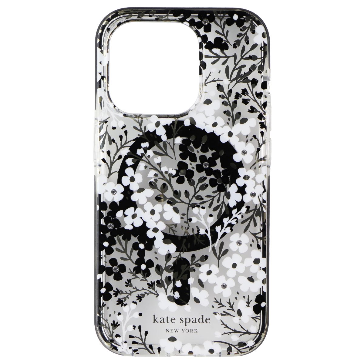 Kate Spade Case for MagSafe for iPhone 15 Pro - Multi Floral Black and White