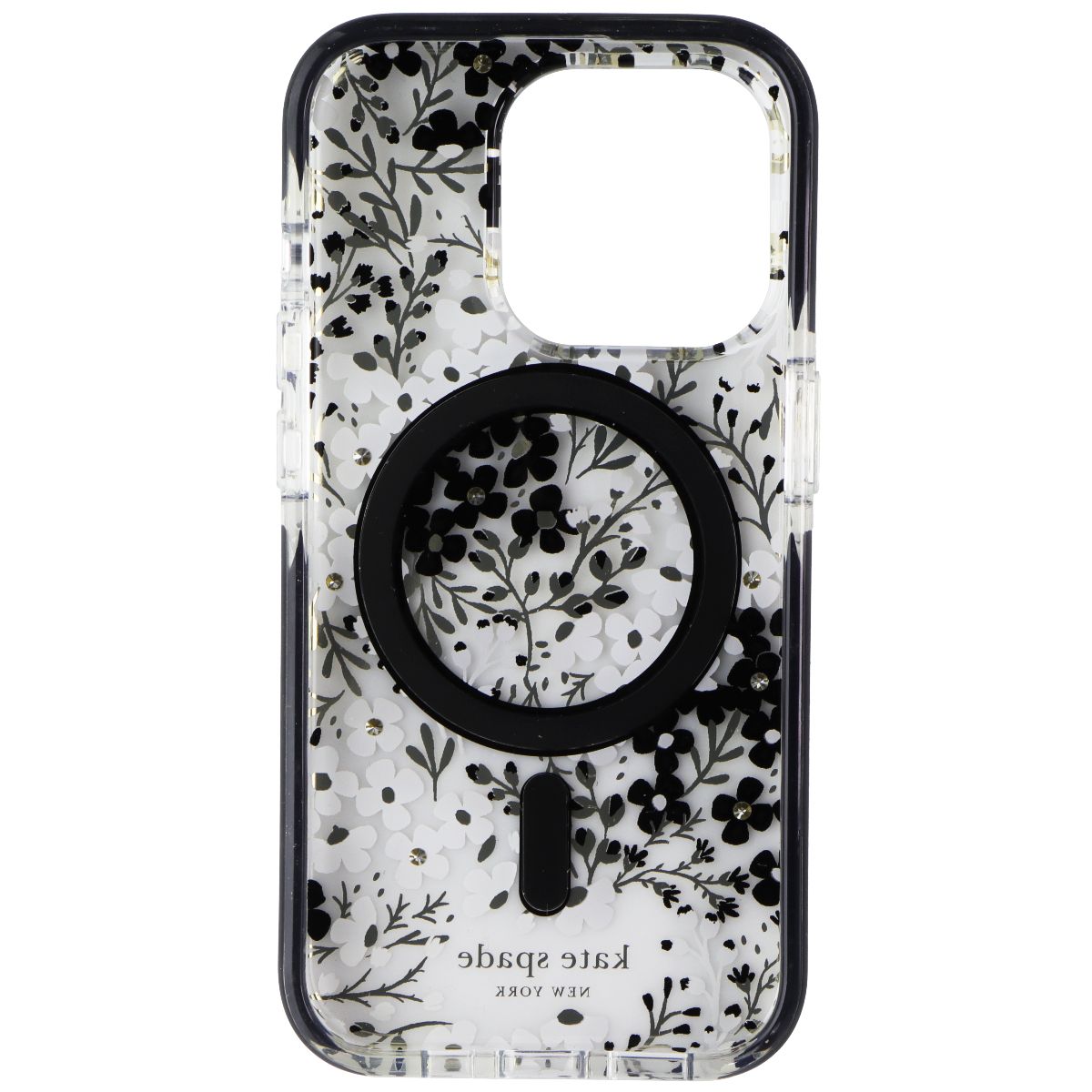 Kate Spade Case for MagSafe for iPhone 15 Pro - Multi Floral Black and White