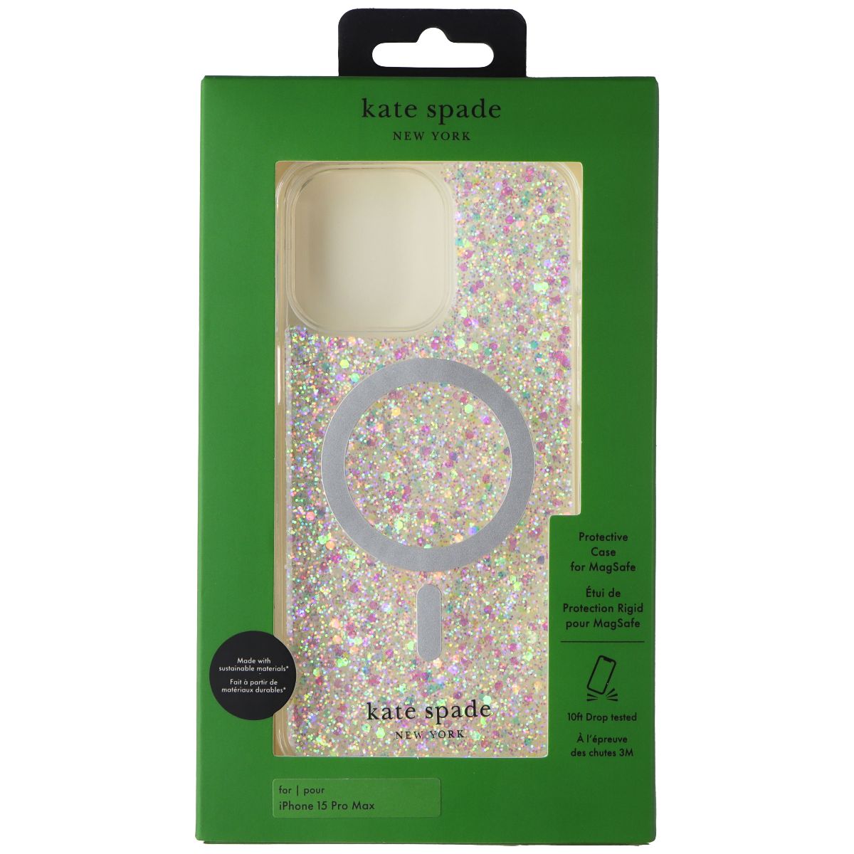Kate Spade Protective Case for MagSafe for iPhone 15 Pro Max - Chunky Glitter Cell Phone - Cases, Covers & Skins Kate Spade New York    - Simple Cell Bulk Wholesale Pricing - USA Seller