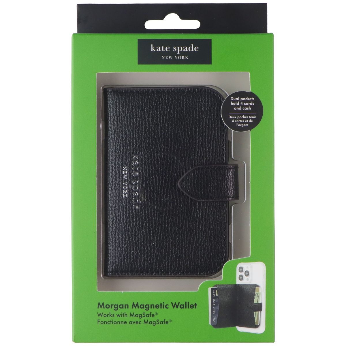 Kate Spade Morgan MagSafe Wallet / Card Holder for Phone - Midnight Black Cell Phone - Cases, Covers & Skins Kate Spade New York - Simple Cell Bulk Wholesale Pricing - USA Seller