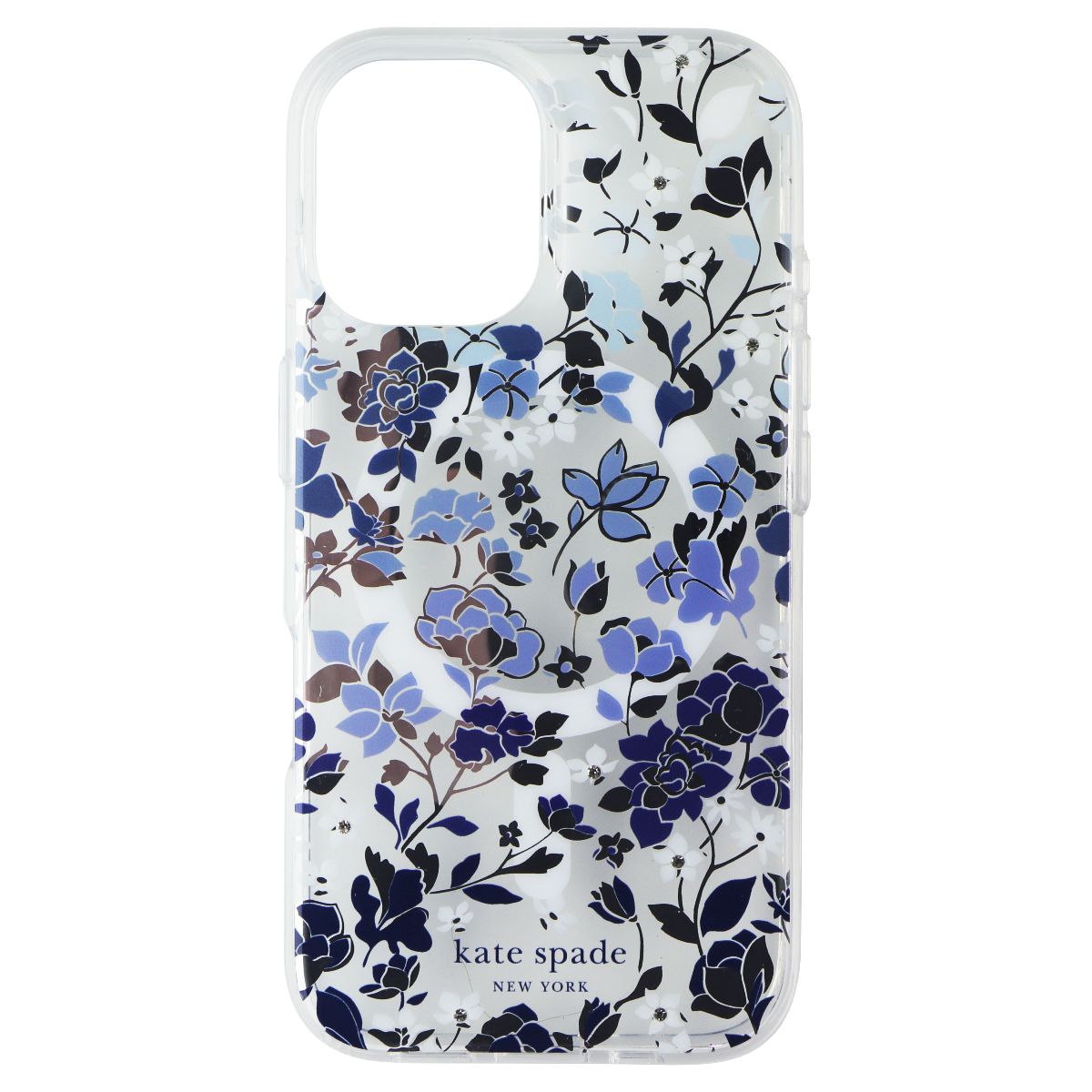 Kate Spade Protective Case for MagSafe for Apple iPhone 16 - Flowerbed Blue Gems Cell Phone - Cases, Covers & Skins Kate Spade - Simple Cell Bulk Wholesale Pricing - USA Seller