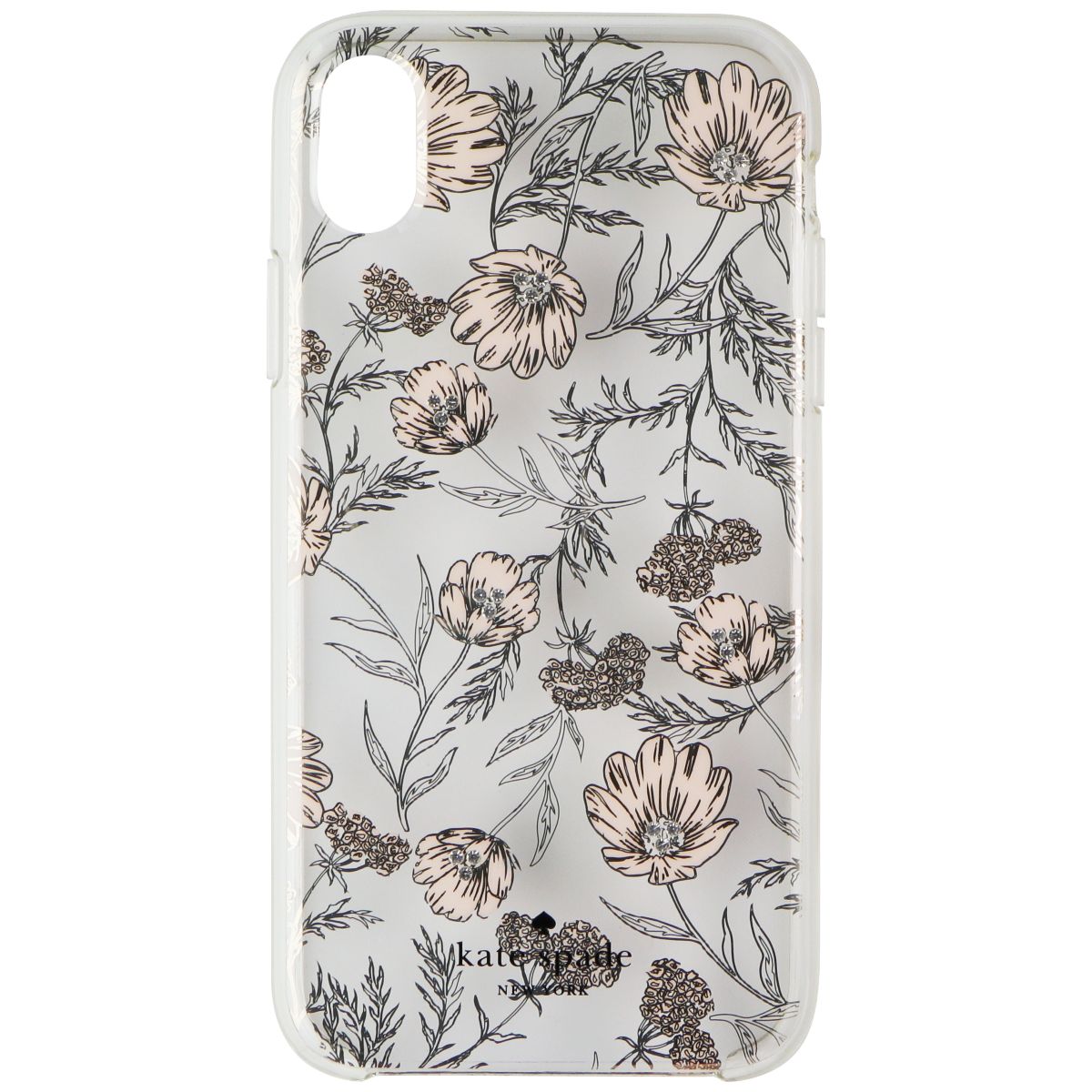Kate Spade Hardshell Case for Apple iPhone XR - Clear / Pink Blossoms / Gems Cell Phone - Cases, Covers & Skins Kate Spade - Simple Cell Bulk Wholesale Pricing - USA Seller