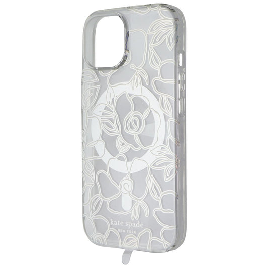 Kate Spade Case for MagSafe for Apple iPhone 15/14/13 - Modern Floral Silver Cell Phone - Cases, Covers & Skins Kate Spade    - Simple Cell Bulk Wholesale Pricing - USA Seller