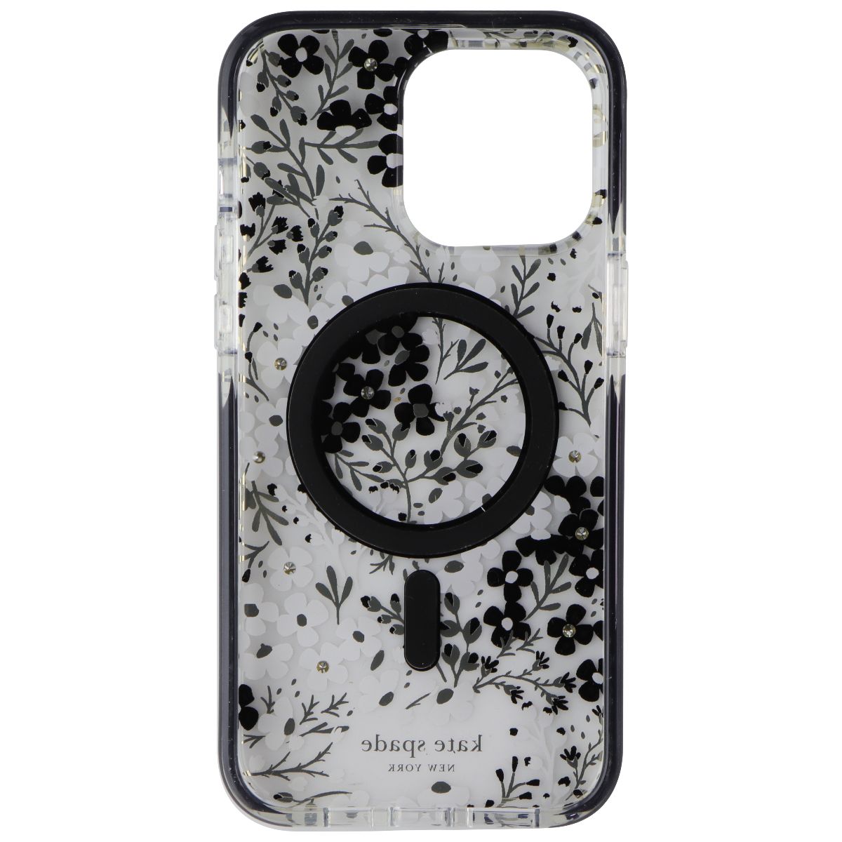 Kate Spade Case for MagSafe for iPhone 15 Pro Max - Multi Floral Black and White