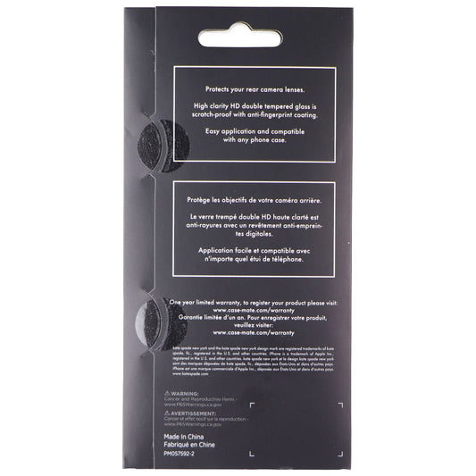 Kate Spade Aluminum Ring HD Lens Protectors for Apple iPhone 17 - Set in Stone Cell Phone - Screen Protectors Kate Spade - Simple Cell Bulk Wholesale Pricing - USA Seller