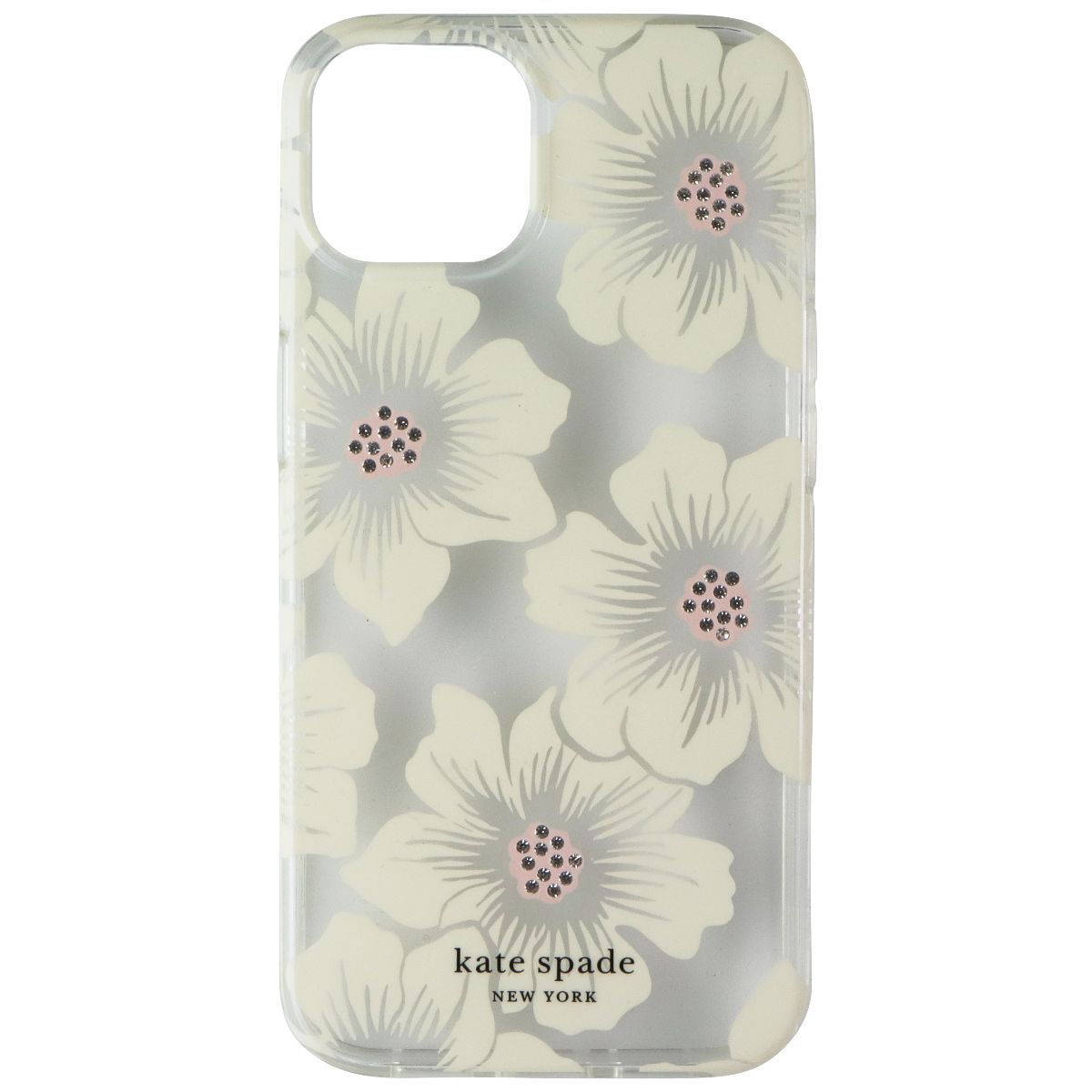 Kate Spade Protective Hardshell Case for iPhone 13 - Hollyhock Floral Clear Cell Phone - Cases, Covers & Skins Kate Spade New York - Simple Cell Bulk Wholesale Pricing - USA Seller