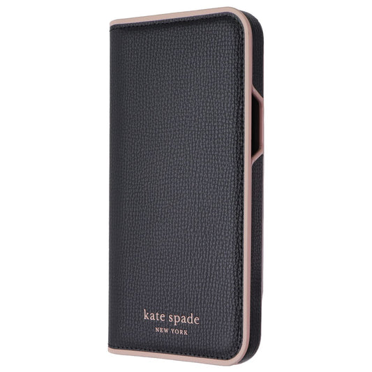 Kate Spade Wrap Folio Case for iPhone 14 Pro Max - Black/Pale Vellum Bumper Cell Phone - Cases, Covers & Skins Kate Spade - Simple Cell Bulk Wholesale Pricing - USA Seller