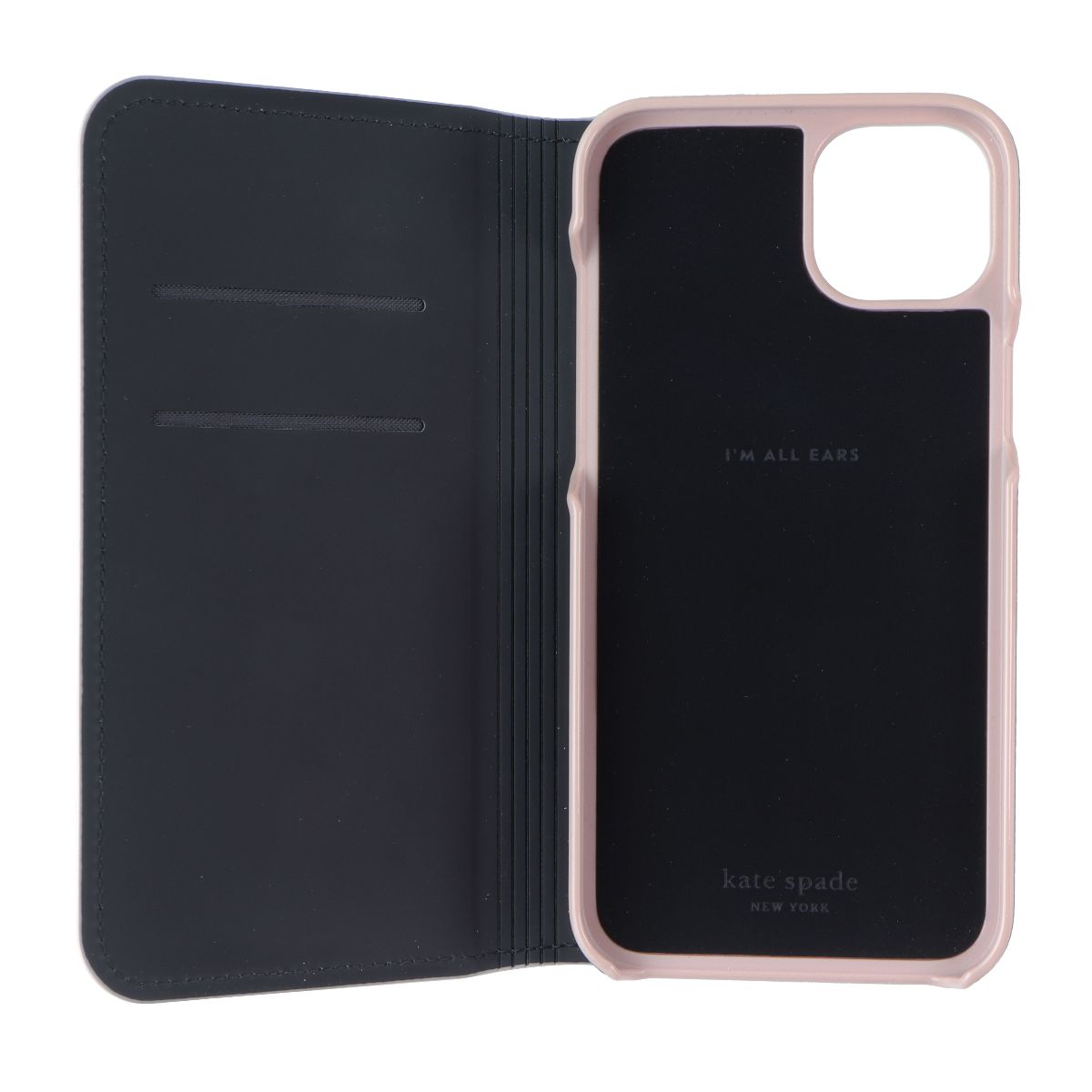 Kate Spade Wrap Folio Case for iPhone 14 Pro Max - Black/Pale Vellum Bumper Cell Phone - Cases, Covers & Skins Kate Spade - Simple Cell Bulk Wholesale Pricing - USA Seller
