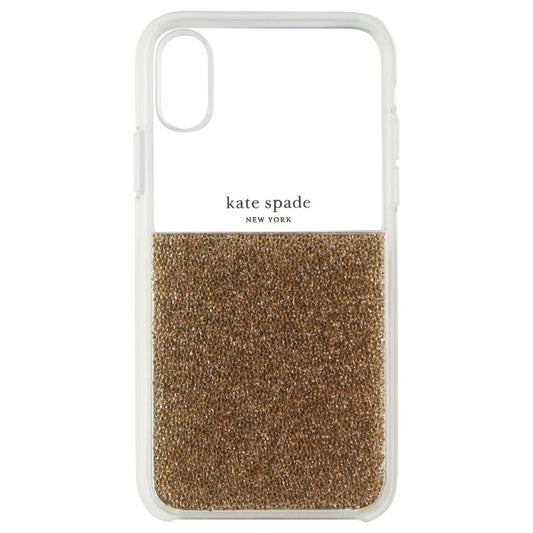 Kate Spade Clear Crystal Series Case for Apple iPhone XS / iPhone X - Half Gold Cell Phone - Cases, Covers & Skins Kate Spade - Simple Cell Bulk Wholesale Pricing - USA Seller