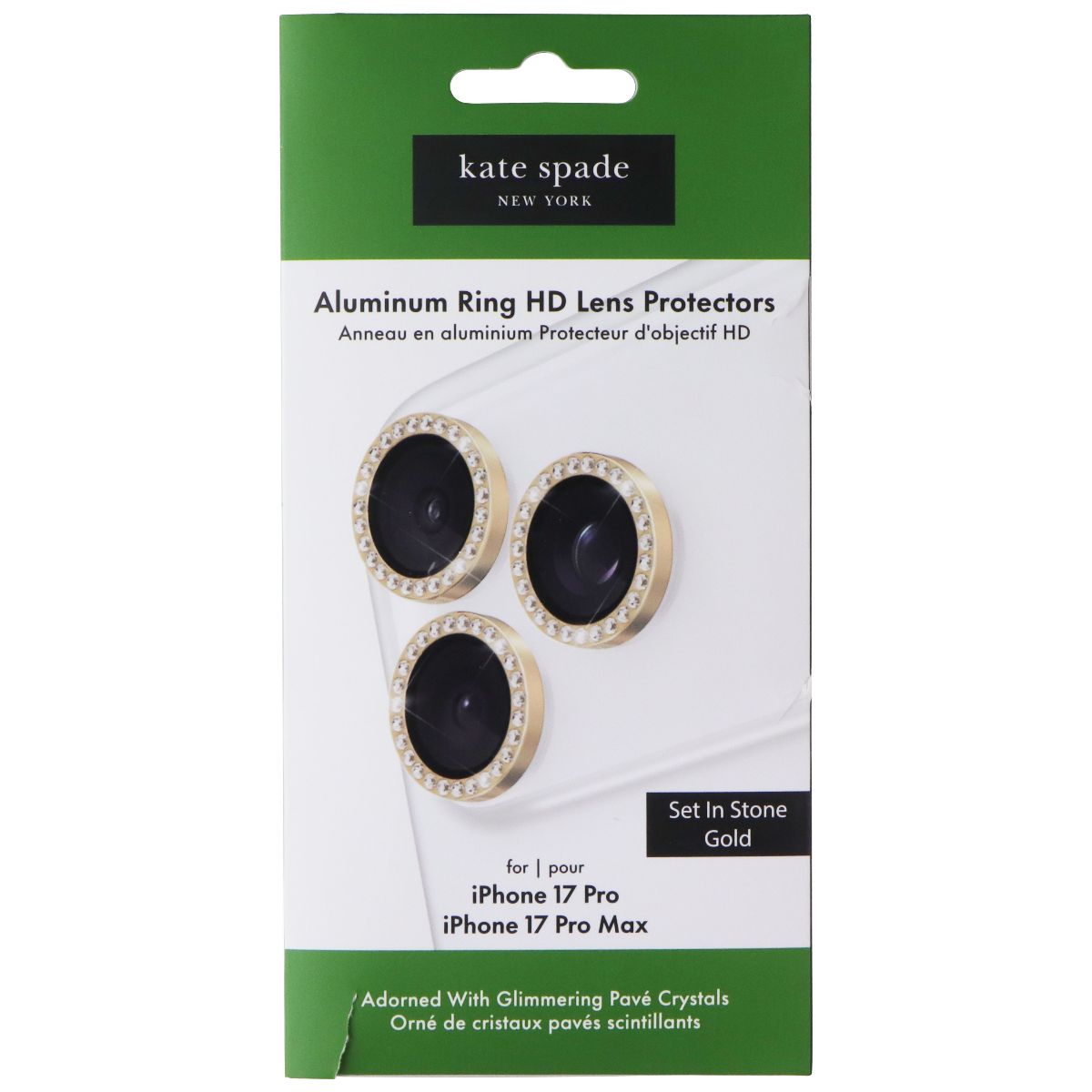 Kate Spade Alum Ring HD Lens Protectors for iPhone 17 Pro/Pro Max - Set in Stone Cell Phone - Screen Protectors Kate Spade - Simple Cell Bulk Wholesale Pricing - USA Seller