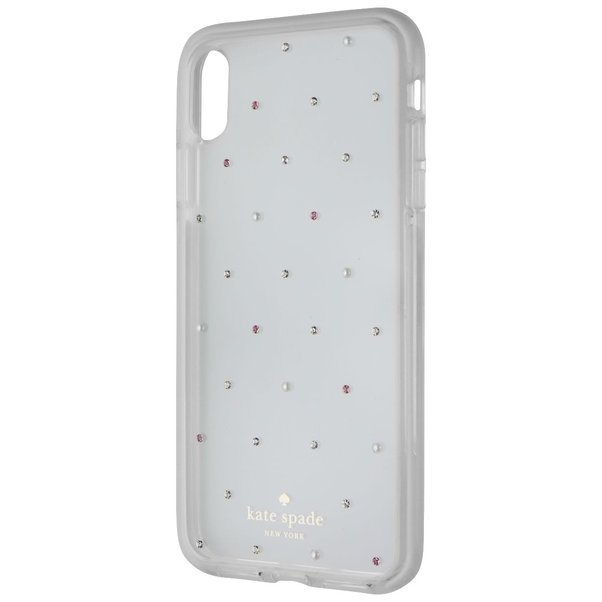 Kate Spade Defensive Hardshell Case for Apple iPhone XS Max - Clear/Pin Dot Gems Cell Phone - Cases, Covers & Skins Kate Spade - Simple Cell Bulk Wholesale Pricing - USA Seller