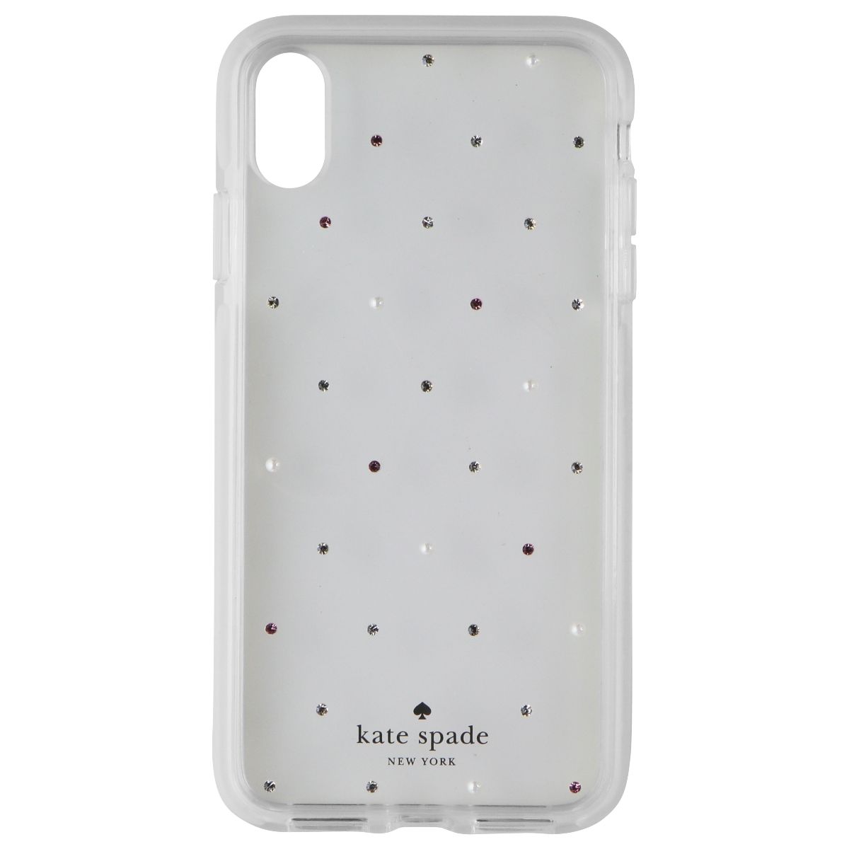 Kate Spade Defensive Hardshell Case for Apple iPhone XS Max - Clear/Pin Dot Gems Cell Phone - Cases, Covers & Skins Kate Spade - Simple Cell Bulk Wholesale Pricing - USA Seller