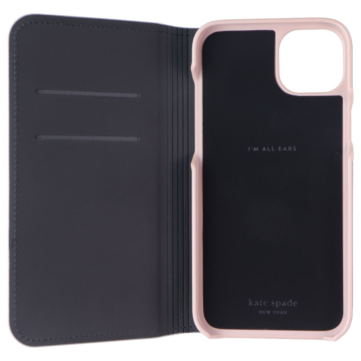 Kate Spade Wrap Folio for Apple iPhone 14 Plus - Black / Pale Vellum Bumper Cell Phone - Cases, Covers & Skins Kate Spade - Simple Cell Bulk Wholesale Pricing - USA Seller